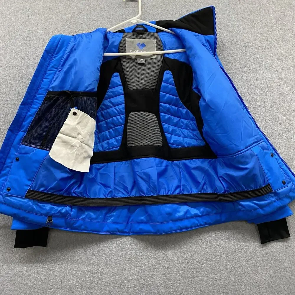 Obermeyer Boys Ski Jacket Teen L 14-16 Electric Blue Insulated Snow 41055 Hooded